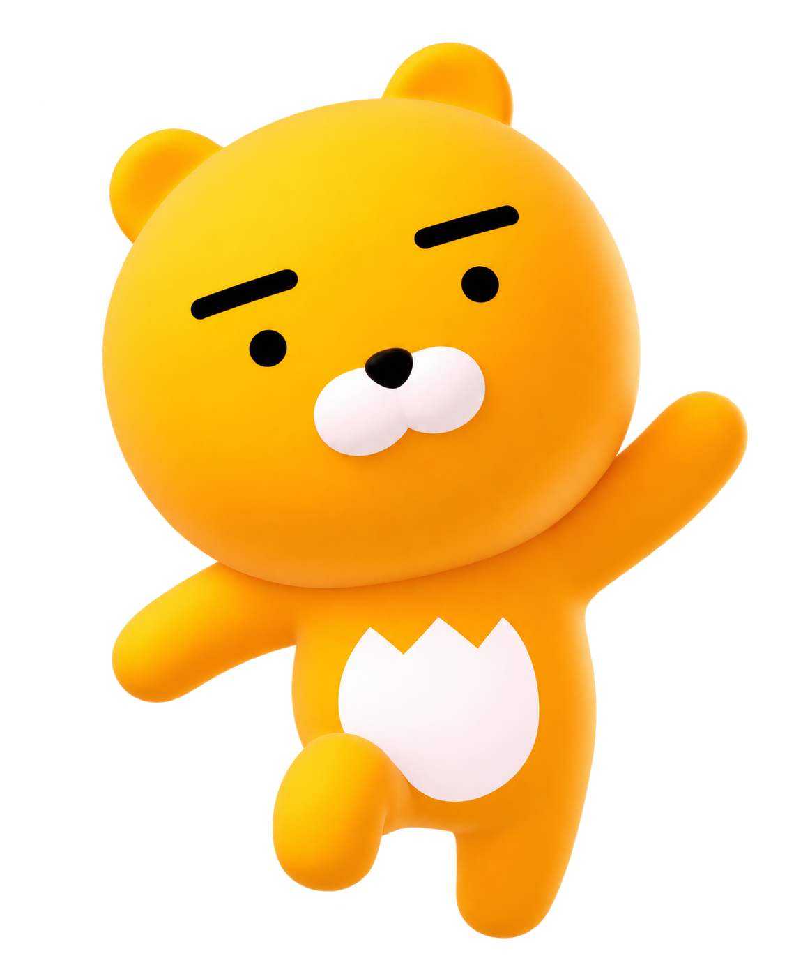 손을 흔드는 노란 곰돌이
